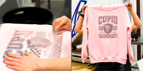 Cold peeling the carrier sheet from a finished rhinestone transfer design