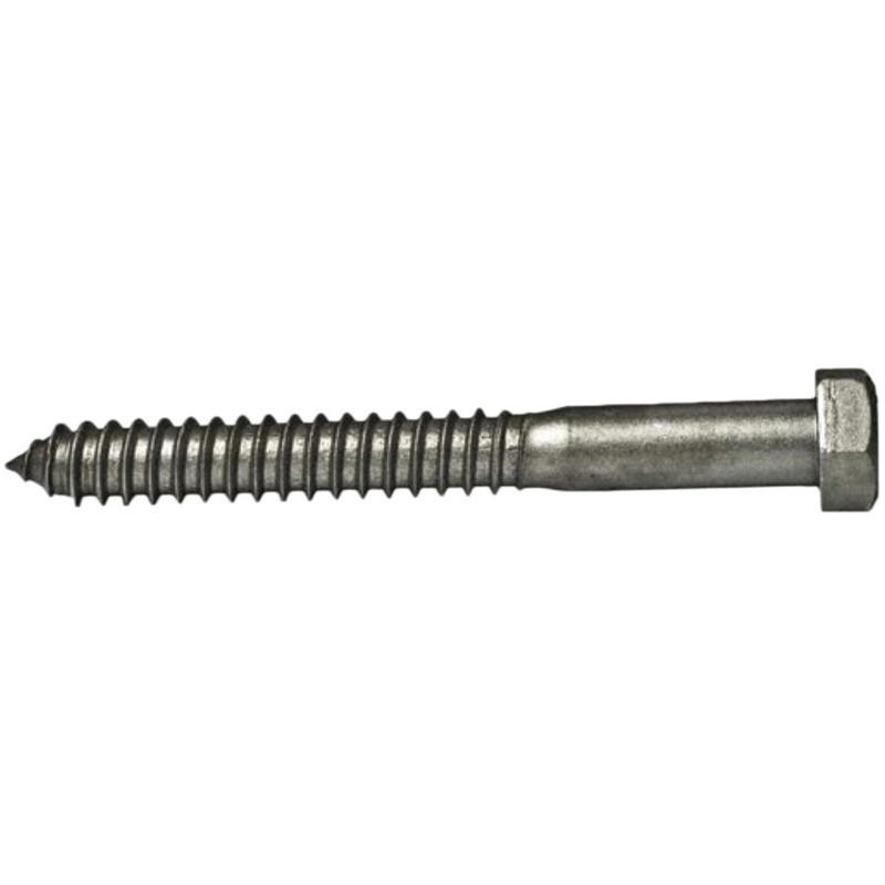 10-Piece 5/8" X 16" Zinc-Plated Hex Lag Screws – Steel, 15/16 Wrench Size, Light Rust Resistance