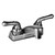 2-Lever Bathroom Sink Faucet - 4" Center - Plastic Underbody - Brushed Nickel