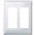2-Gang Snap-On Single Rocker Switch Wall Plate - White
