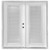 72" x 76" Fiberglass French Door - 64" Mini-Blind - White