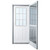 34" x 76" 6-Panel Fiberglass Combo Door - 9-Lite Window