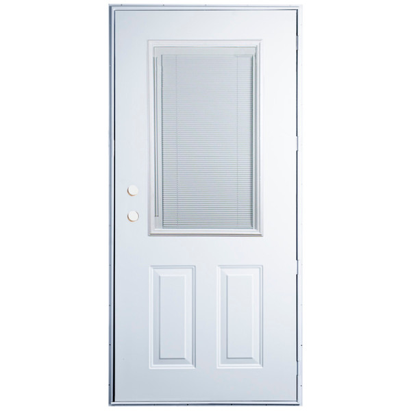 32" x 72" 6-Panel Outswing Steel Door - Mini-Blind Window