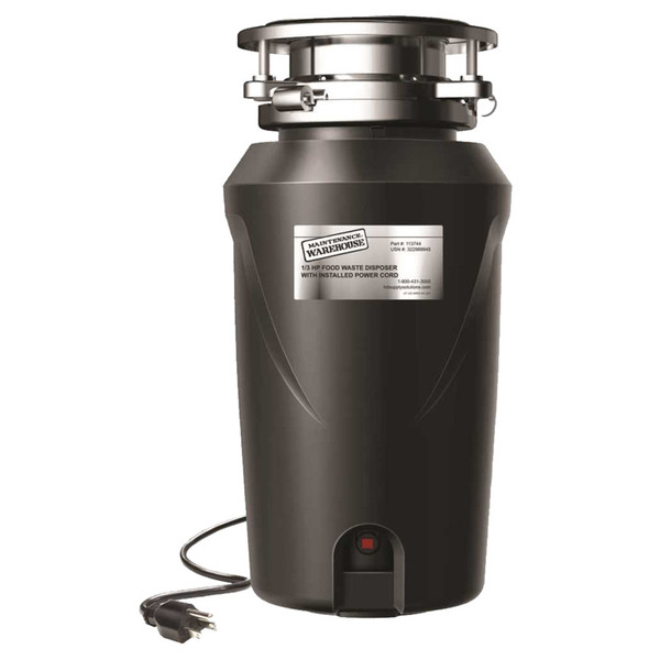 1/3 HP Food Waste Disposer with Quick-Lock Mounting and Dishwasher Drain Connect