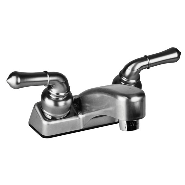 2-Lever Bathroom Sink Faucet - 4" Center - Plastic Underbody - Brushed Nickel