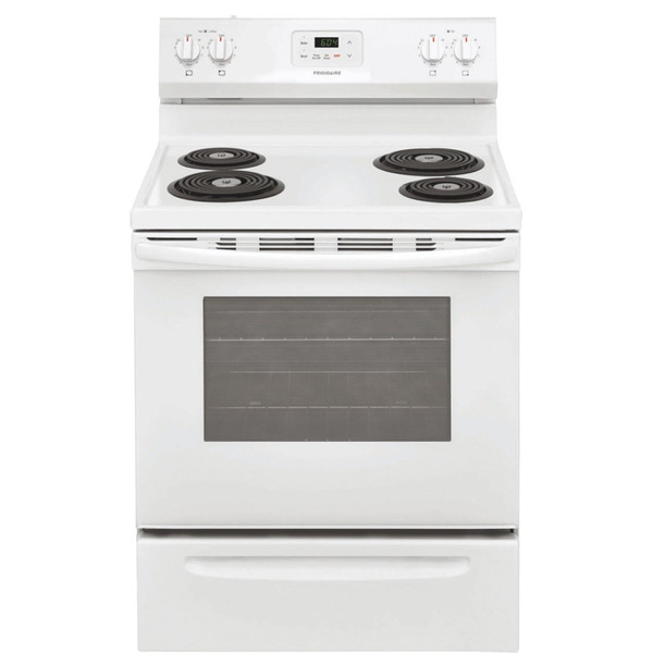 Electric Range with Oven and Clock-Timer - White