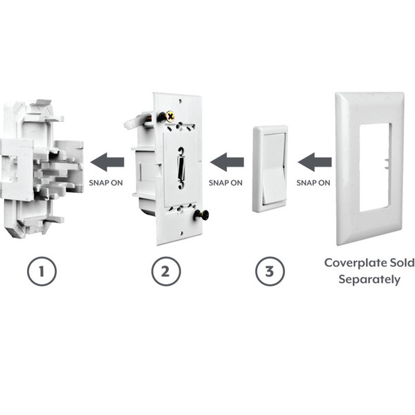 1-Gang Snap-On Single Rocker Switch without Wall Plate