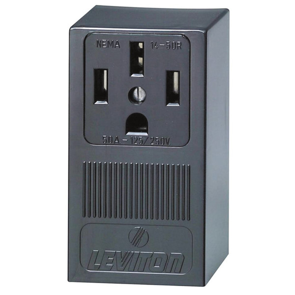NEMA14-50R Range Receptacle - 3-Pole - 4-Wire - Black