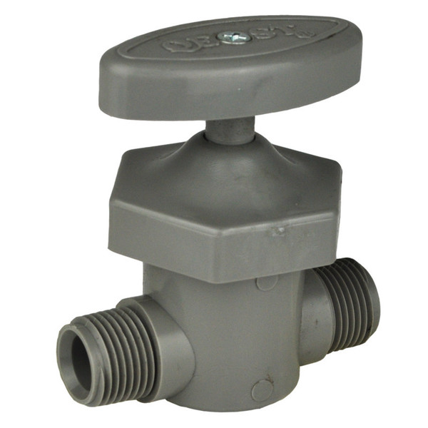 Acetal Thread In-Line Globe Shut Off Valve - 3/4" MPT x 3/4" MPT