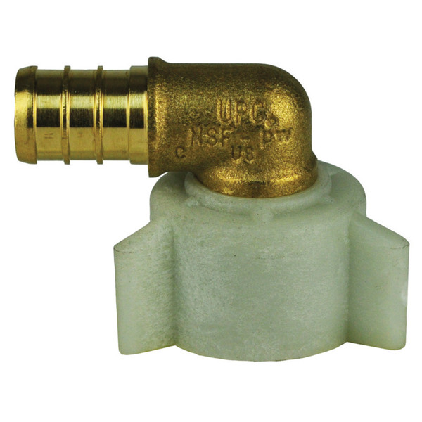PEX 90 Degree Swivel Elbow - 1/2" Barb x 1/2" FPT