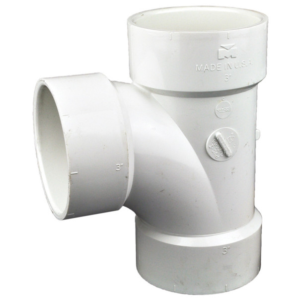 PVC Sanitary Tee - Schedule 40 - 3" Hub x 3" Hub x 3" Hub