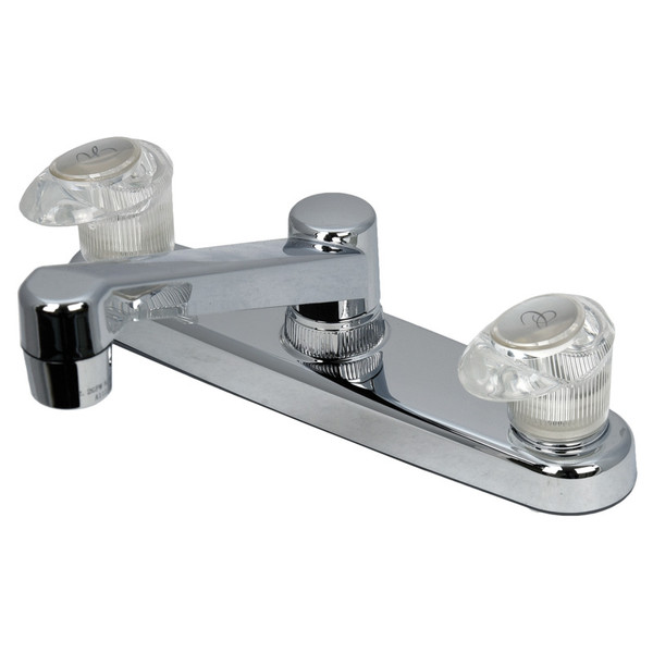 2-Handle Kitchen Faucet with Plastic Underbody - 8" - Chrome-Plated