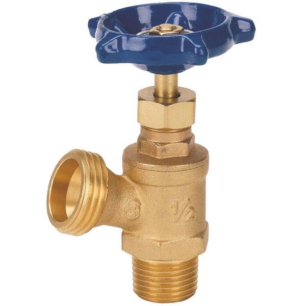 Brass Boiler Drain Valve - 3/4" MIP (or 1/2" FIP) x 3/4" MHT