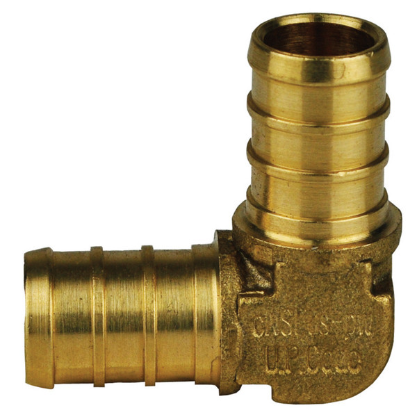 PEX 90 Degree Brass Elbow - 3/4" Barb x 3/4" Barb