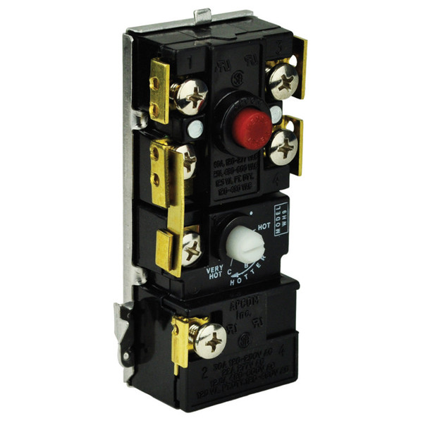 Single Pole Apcom-Style Thermostat with High Limit Control and Built-In Safety Switch