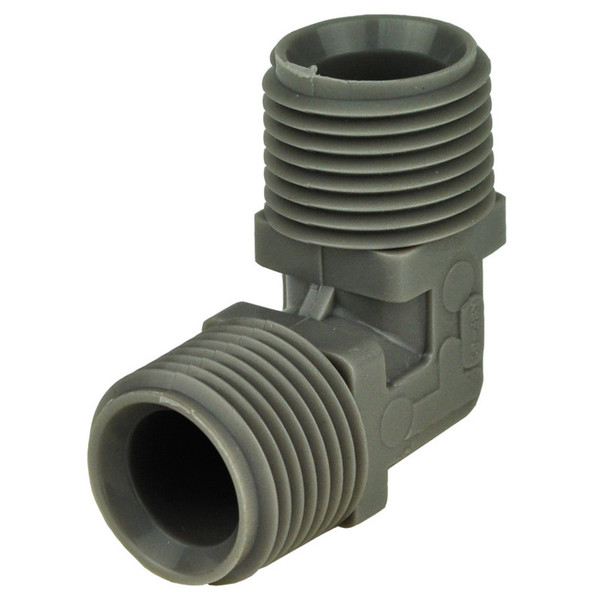 Acetal Elbow - 1/2" MPT x 3/4" MPT