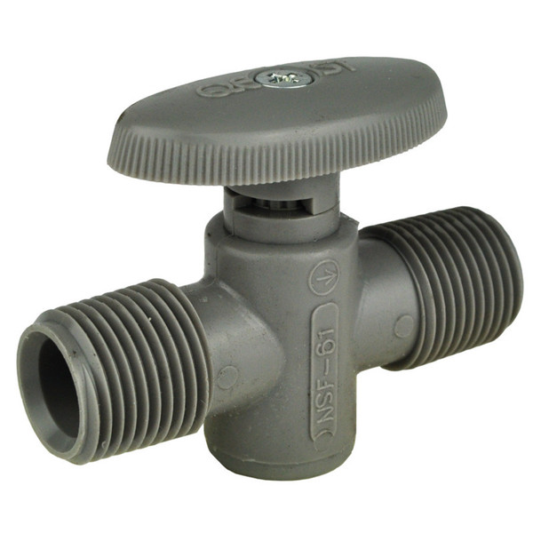 Acetal Stop Valve - 3/4" MPT x 1/2" MPT