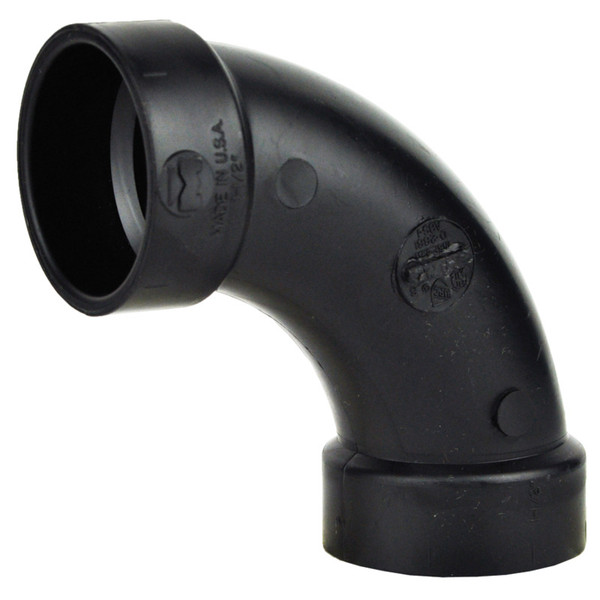 ABS Long Turn 90 Elbow - Hub x Hub - 1-1/2" x 1-1/2"