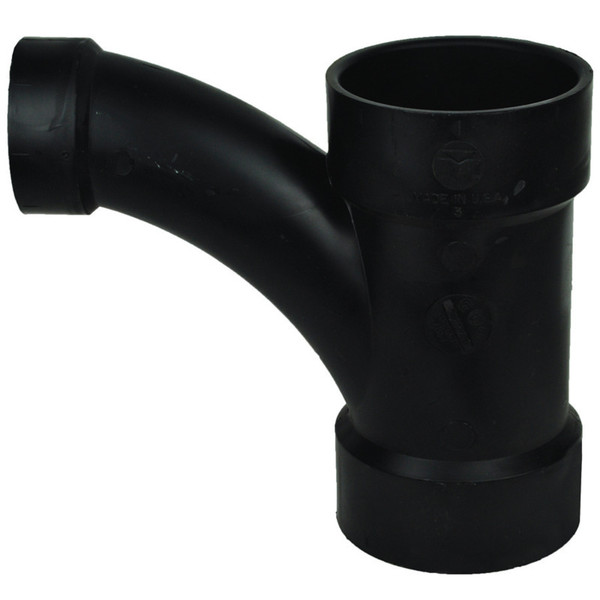 ABS Long Turn Wye - Hub x Hub x Hub - 3" x 3" x 3"