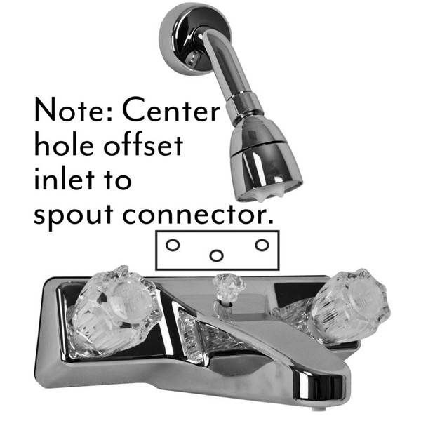 2-Knob Tub and Shower Combo Faucet Deck - 8" - Clear Handles