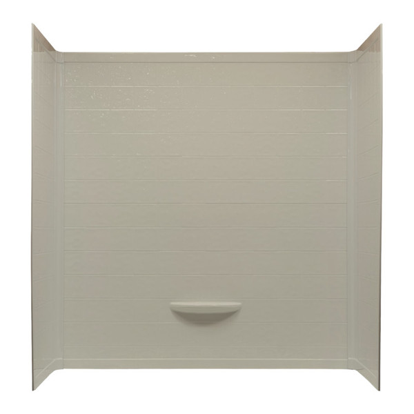 Better Bath 54" x 27" x 57-3/4" 3-Piece ABS Plastic Mobile Home Bathtub Wall Surround - Almond