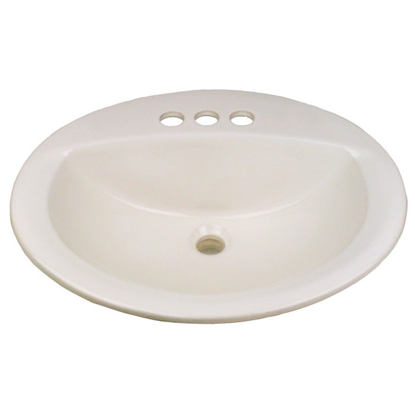 17" x 20" Porcelain Oval Lavatory Sink with Overflow - White