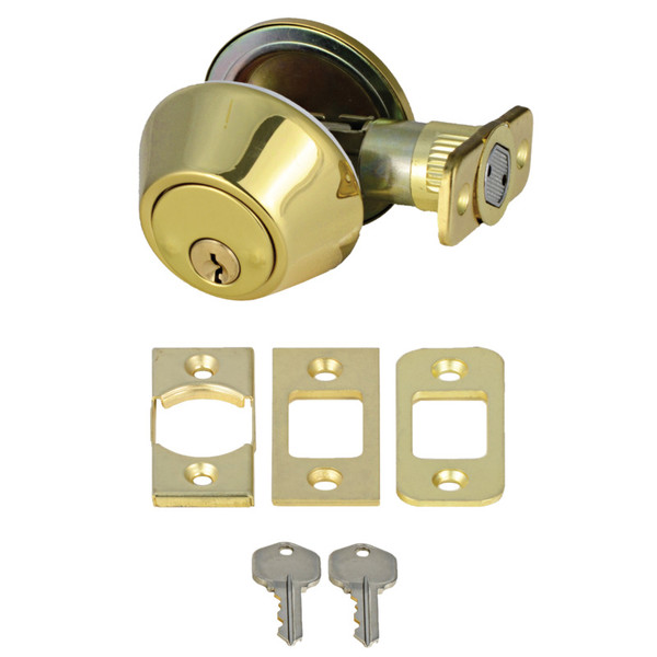 Single Cylinder Deadbolt - Polished Brass