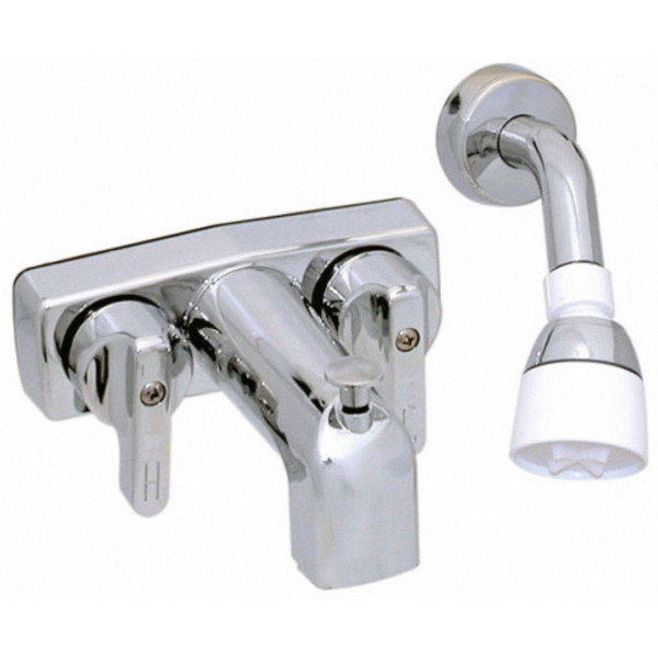 2-Lever Tub and Concealed Shower Combo Long Spout Faucet - Brass Stem and Bonnet - Brass Underbody