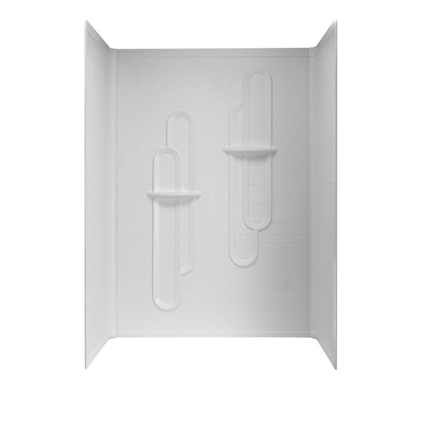 Better Bath 54" x 28" x 68" 3-Piece ABS Plastic Mobile Home Shower Wall Surround - White