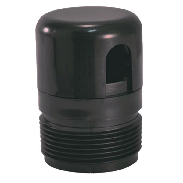 PVC Trap Vent - Anti-Siphon - 1-1/2" MPT - Black