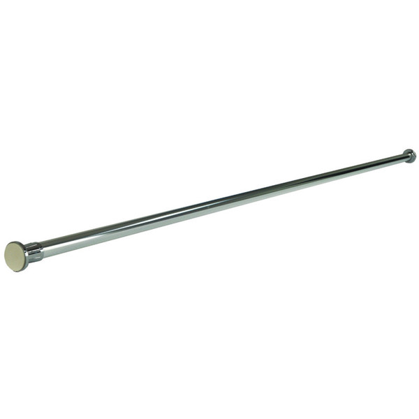 60" Straight Shower Curtain Rod with Steel Flanges - Aluminum