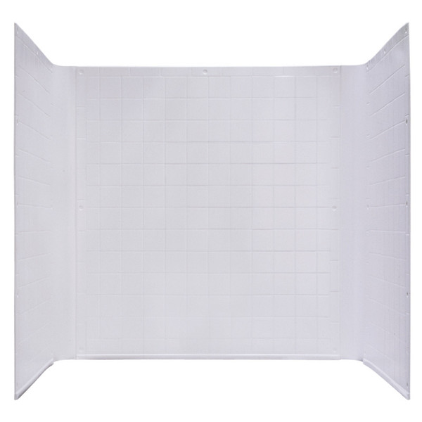 Better Bath 54" x 27" 1-Piece ABS Plastic Mobile Home Bathtub Wall Surround - White