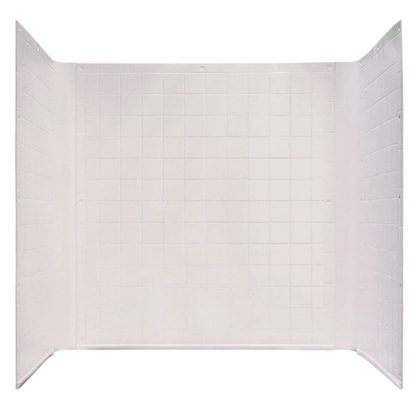 Better Bath 54" x 40" x 57-3/4" 1-Piece ABS Plastic Mobile Home Garden Tub Wall Surround - Almond