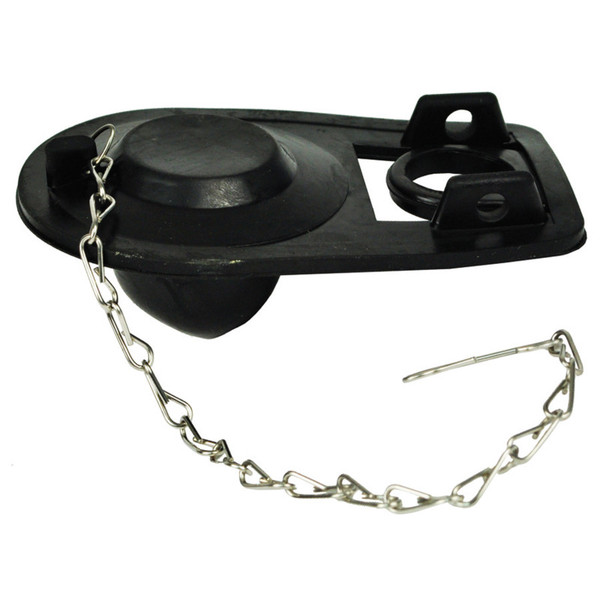 Toilet Tank Flapper Ball with Chain and Metal Hook - Black