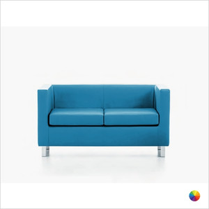 Leone Two-Seater Sofa with Squared Arms and Backrest and Tubular Chrome Legs - In Contemporary Colours & Neutral Tones - Décor for Business Leone Two-Seater Sofa with Squared Arms and Backrest and Tubular Chrome Legs - In Contemporary Colours & Neutral Tones - Décor for Business