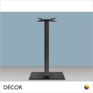 Tiffany Rectangular Poseur Table Base with a Square Column - In Satin Steel or Black Powder-Coated Steel in Designer Neutral Colours - Décor for Business