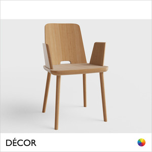 11A1 Décor Select - Tablet Dining Chair with Armrests in Natural or Stained Ash - In Designer Colours and Wood Finishes - Décor for Business 11A1 Décor Select - Tablet Dining Chair with Armrests in Natural or Stained Ash - In Designer Colours and Wood Finishes - Décor for Business