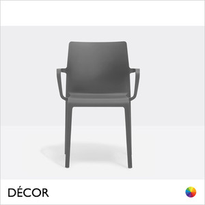 Pedrali - Volt High Back Stackable Dining Chair with Armrests, Polypropylene - In Designer Colours & Neutral Tones - Décor for Business Pedrali - Volt High Back Stackable Dining Chair with Armrests, Polypropylene - In Designer Colours & Neutral Tones - Décor for Business