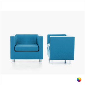 Leone Armchair with Squared Arms and Backrest and Chrome Legs - In Contemporary Colours & Neutral Tones - Décor for Business Leone Armchair with Squared Arms and Backrest and Chrome Legs - In Contemporary Colours & Neutral Tones - Décor for Business