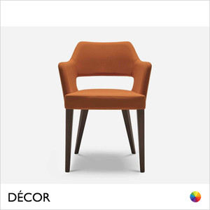 Origins 1971 - Emily Dining Chair with Armrests in Designer Fabrics & Eco Leathers - Made for You - Décor for Business Origins 1971 - Emily Dining Chair with Armrests in Designer Fabrics & Eco Leathers - Made for You - Décor for Business
