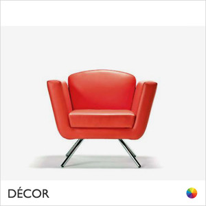 11A2 Orlando Armchair featuring a Curved Backrest, Angled Armrests and Metal Legs - In Contemporary Colours & Neutral Tones - Décor for Business