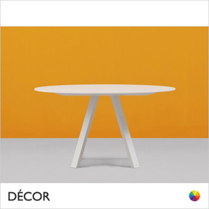 1A1 Pedrali - Arki Round Dining Table with a Powder-Coated Frame and a 20mm Laminate Top, 4 Sizes - In Designer Neutral Tones - Décor for Business 1A1 Pedrali - Arki Round Dining Table with a Powder-Coated Frame and a 20mm Laminate Top, 4 Sizes - In Designer Neutral Tones - Décor for Business