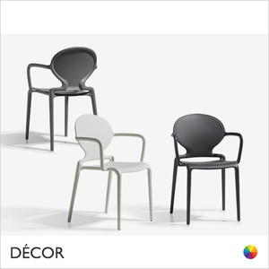 11A1 Gio Canteen Dining Chair with Armrests -  In Designer Colours & Neutral Tones - Décor for Business