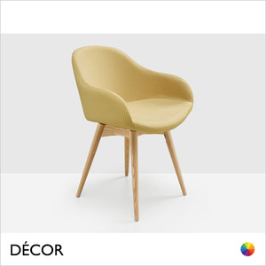 11 Midj - Sonny Dining Chair with Low Wrap-Around Armrests & Tapered Wooden Legs - In Designer Fabrics & Eco Leathers - Décor for Designers 11 Midj - Sonny Dining Chair with Low Wrap-Around Armrests & Tapered Wooden Legs - In Designer Fabrics & Eco Leathers - Décor for Designers