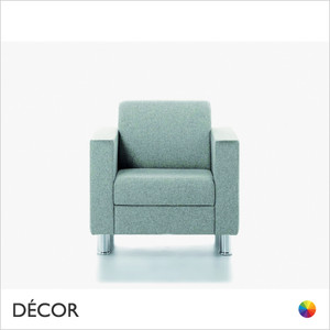 11A1 Mateo Armchair with Squared Arms and Backrest and Industrial Tubular Chrome Legs - In Contemporary Colours & Neutral Tones - Décor for Business 11A1 Mateo Armchair with Squared Arms and Backrest and Industrial Tubular Chrome Legs - In Contemporary Colours & Neutral Tones - Décor for Business