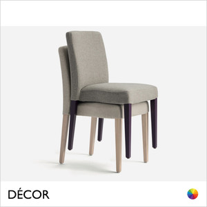 1 A  1 Palma - Miss Stackable Dining Chair in Designer Fabrics & Classic Eco Leathers with Tapered Wooden Legs - Made for You - Décor for Business