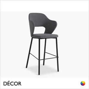Quinn Bar Stool in Designer Fabrics & Eco Leathers with Metal Legs - Made for You - Décor for Business Quinn Bar Stool in Designer Fabrics & Eco Leathers with Metal Legs - Made for You - Décor for Business