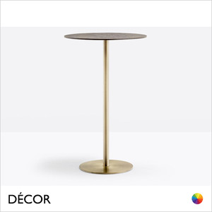 1A1 Pedrali - Inox Round Poseur Table Base - In Antique Brass, Brushed Bronze, Antique Copper, Corten Steel, Brushed & Polished Steel & Powder-Coated Steel in Designer Neutral Tones - Décor for Business 1A1 Pedrali - Inox Round Poseur Table Base - In Antique Brass, Brushed Bronze, Antique Copper, Corten Steel, Brushed & Polished Steel & Powder-Coated Steel in Designer Neutral Tones - Décor for Business