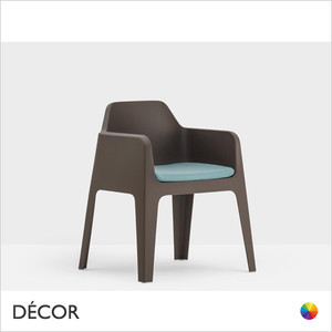 1A3 Plus Stackable Dining Chair with Armrests & Optional Cushion, Polypropylene - In Designer Colours & Neutral Tones - Décor for Business 1A3 Plus Stackable Dining Chair with Armrests & Optional Cushion, Polypropylene - In Designer Colours & Neutral Tones - Décor for Business