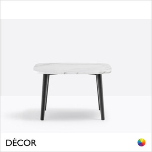 Pedrali - Malmo Coffee Table Featuring a Rounded Square Top with Solid Ash Tapered Legs, Available in 2 Sizes and 2 Heights - Décor for Business